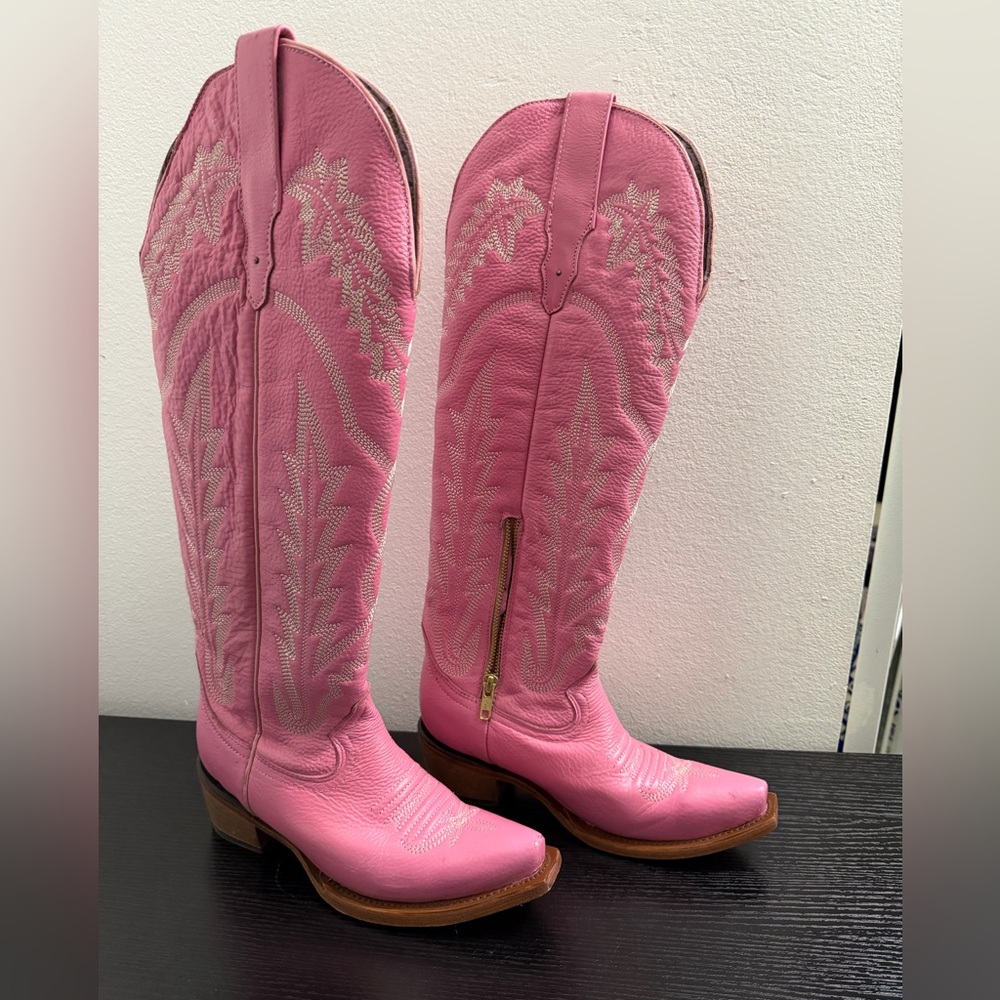Rock’em Pink Western Cowboy Boots 100% Genuine Leather Made in Mexico - Picture 3 of 8